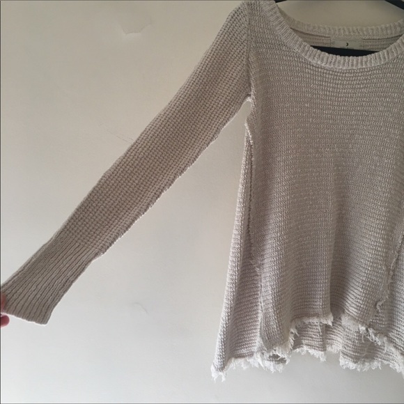 Blue Moon Anthropology Knit Boho Hi Lo Distressed Sweater - Picture 9 of 16
